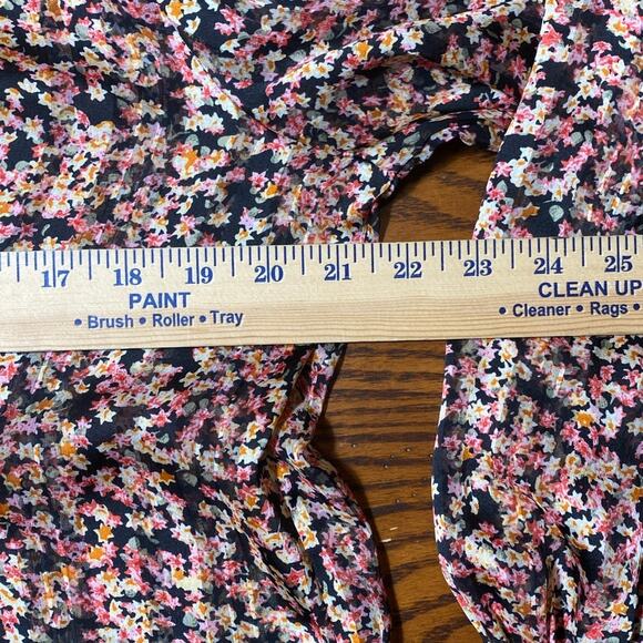 Floral Print Flowy Lightweight H&M Size S Button Neck Bell Sleeves Bohemian - Picture 3 of 9